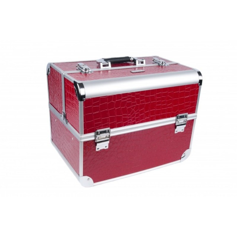 Leather make-up bag medium - RED