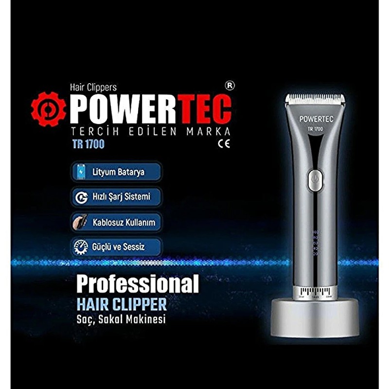 Машинка за подстригване със стойка Powertec 1700