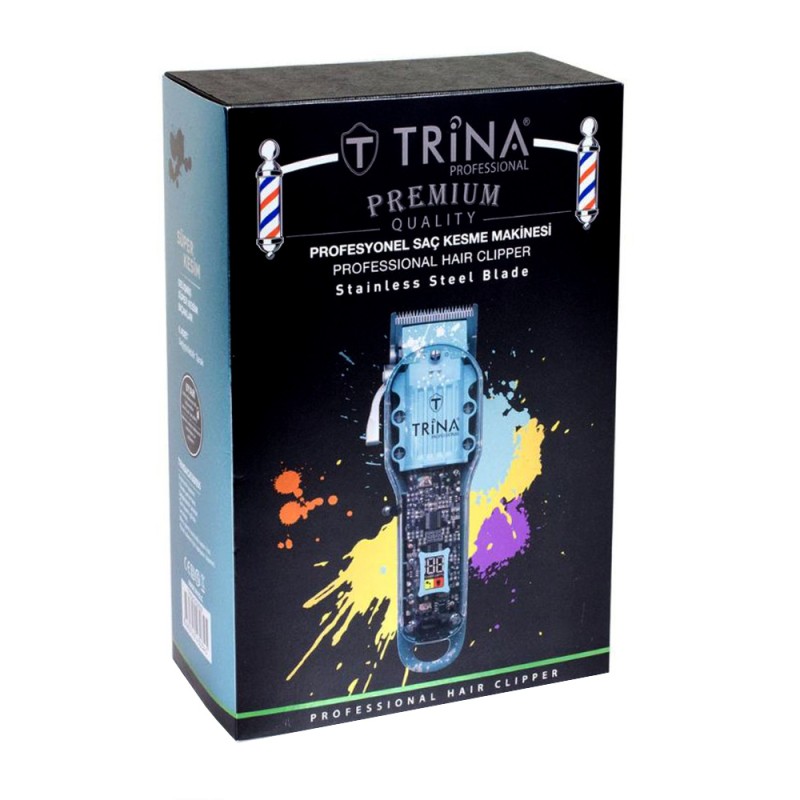 Машинка за подстригване дигитална с прозрачен корпус Trina CKS0055