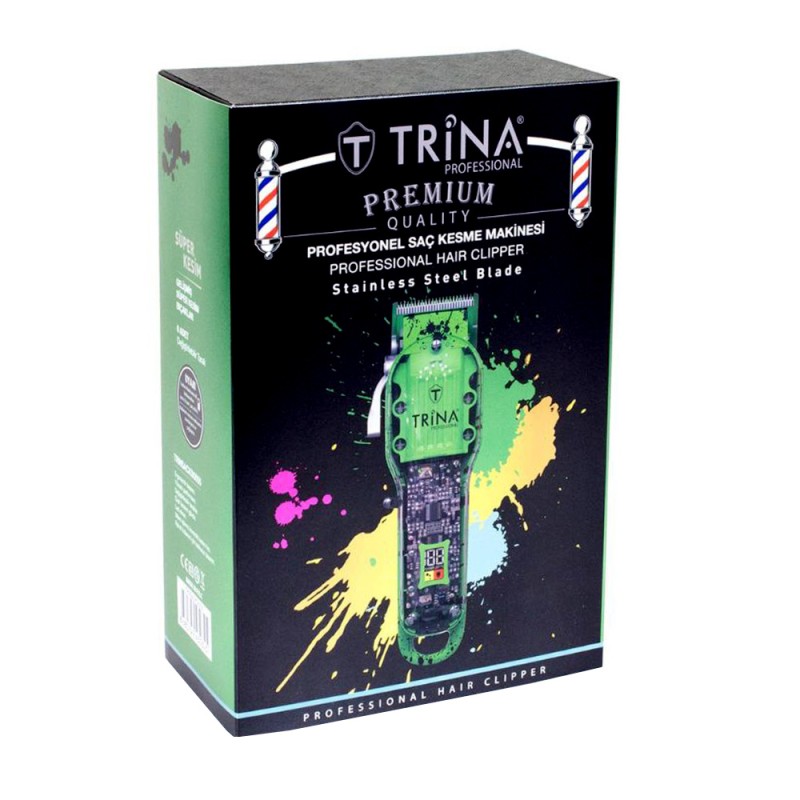 Машинка за подстригване дигитална с прозрачен корпус Trina CKS0055