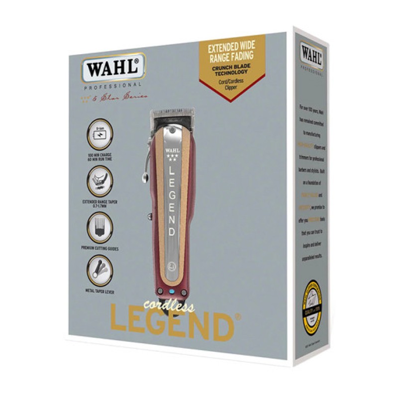 Машинка Wahl Legend Gold Crunch, кабел и акумулатор